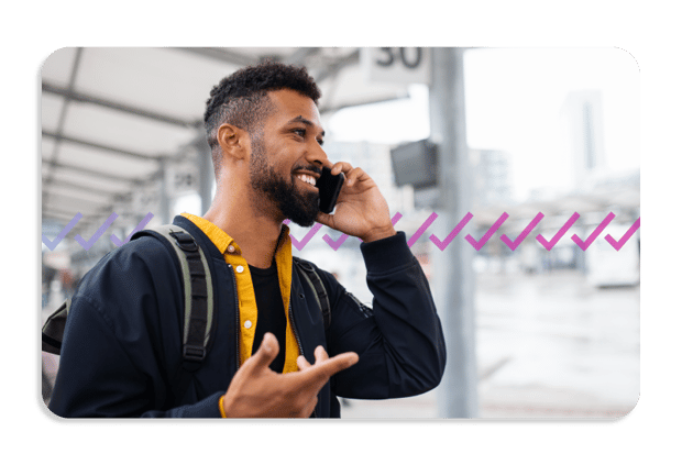 Customer on mobile device